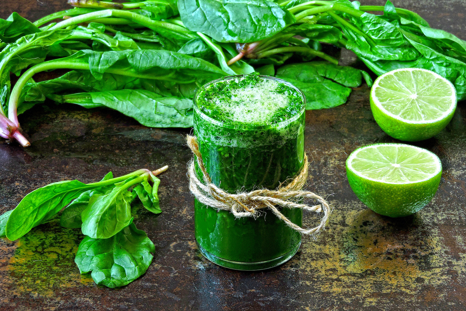 spinach smoothie with lime juice